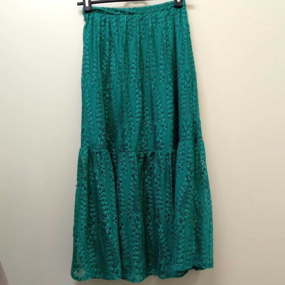 KOOKAI Chiquittita Esmeraldo Christmas Green High Waisted Midi Skirt NWT RRP$140 - Picture 10 of 10